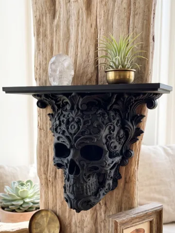 Estante o repisa: Baroque Skull Memento Mori Ledge Shelf — vista de referencia 2