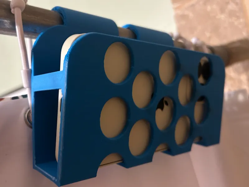 Shower bar phone holder (COMMERCIAL USE OK)