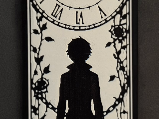 Wonderland Clock Bookmark – Black & White Fantasy