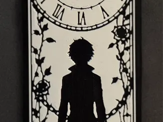 Wonderland Clock Bookmark – Black & White Fantasy