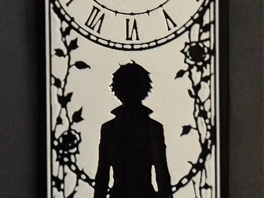 Wonderland Clock Bookmark – Black & White Fantasy