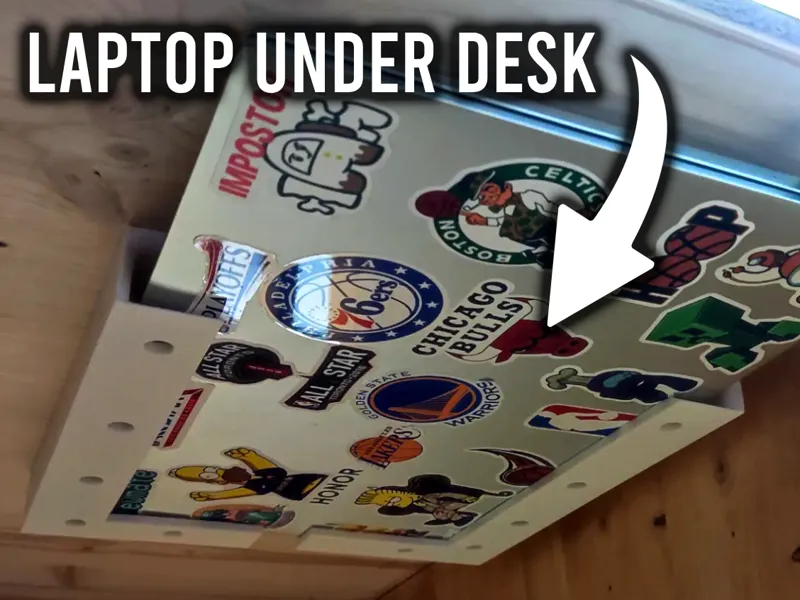 Laptop holder under desk