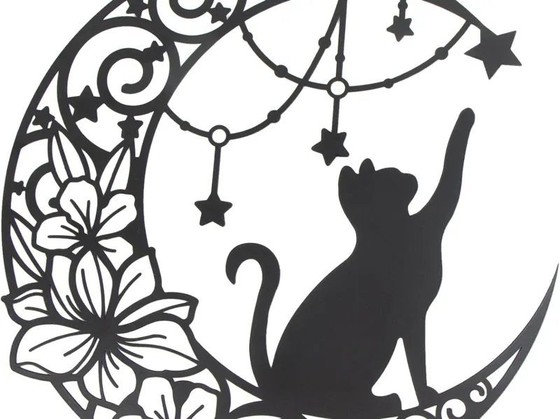 boule de noel chat fleur de lune
