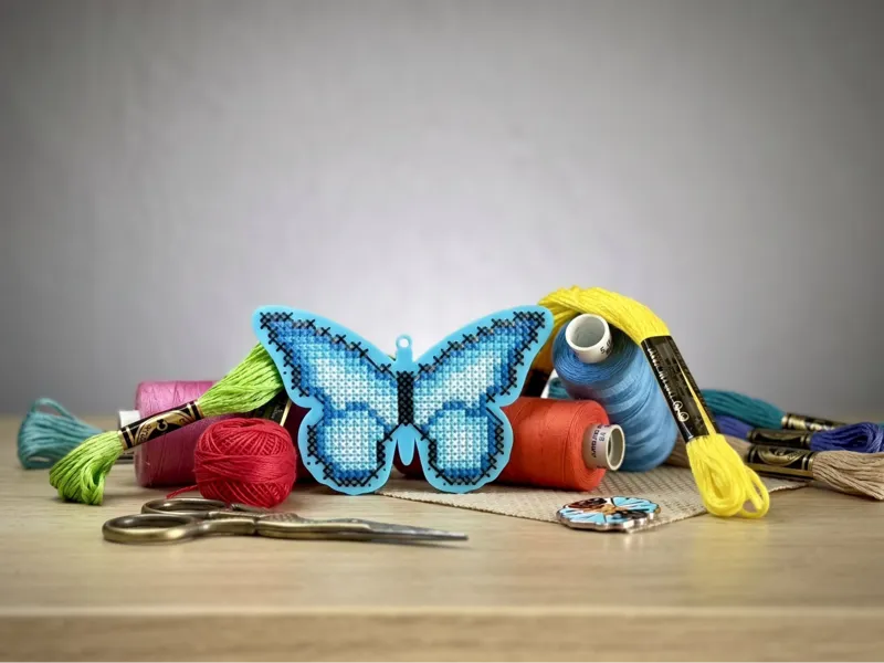 Butterfly Keychain - Cross-Stitch Embroidery Base