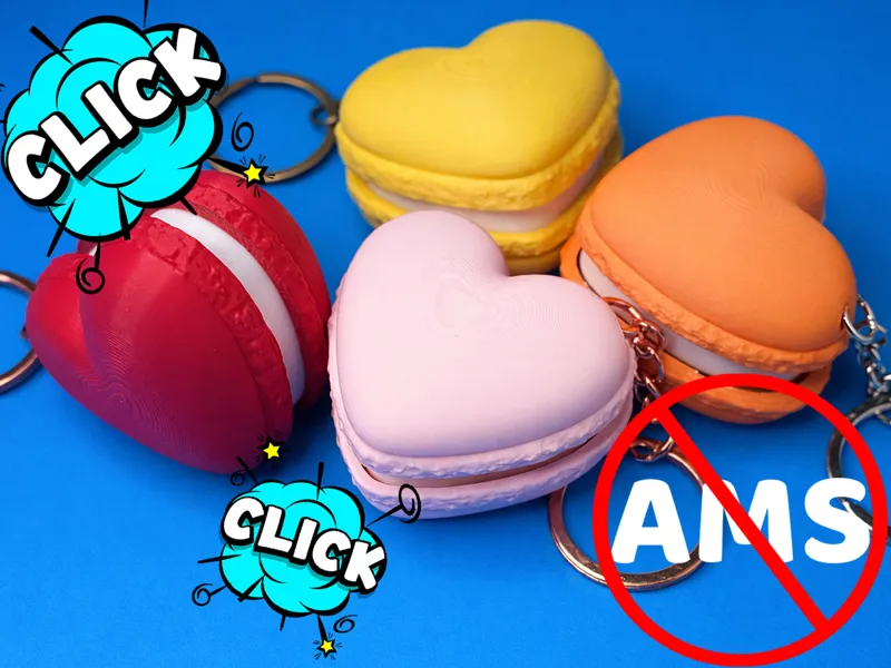 Clicky Heart shape Macaron Keychain