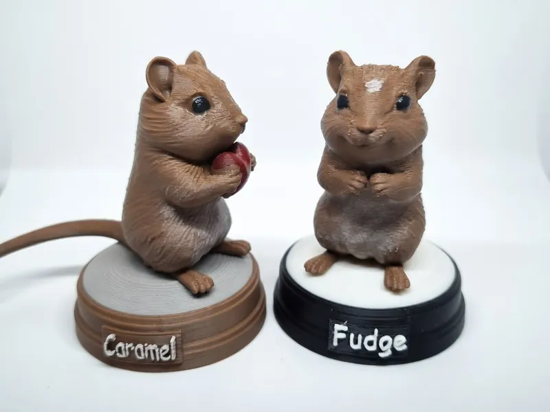 Ultra Cute Gerbil Duo Multipart Custom Name Base