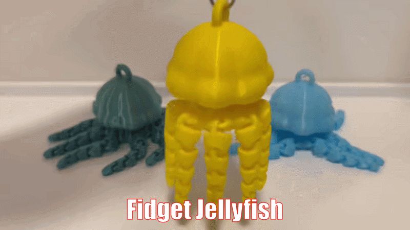 可动关节水母扭转解压钥匙扣