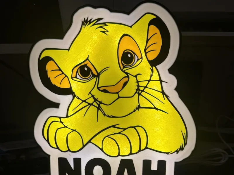Lampada Simba Personalizzata – Nome Noah