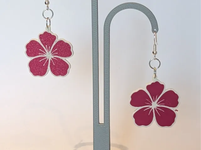 Beautiful Hibiscus Flower Earrings