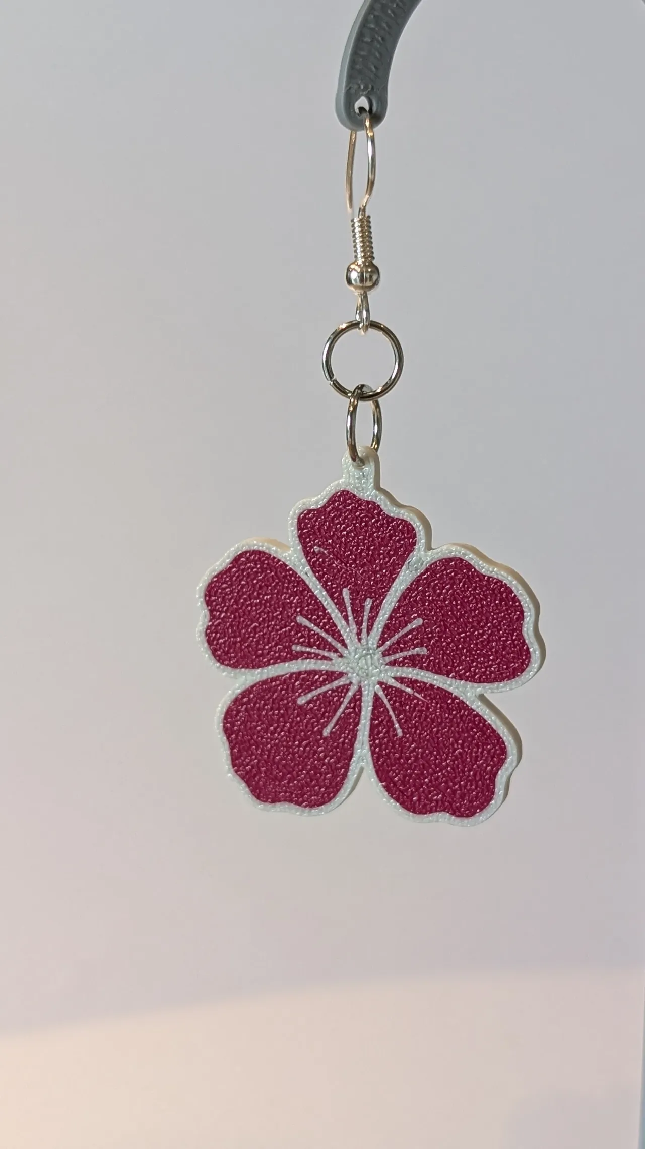 Beautiful Hibiscus Flower Earrings view 2