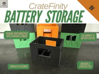 CrateFinity 9V Battery Storage Beer Crate Stackabl