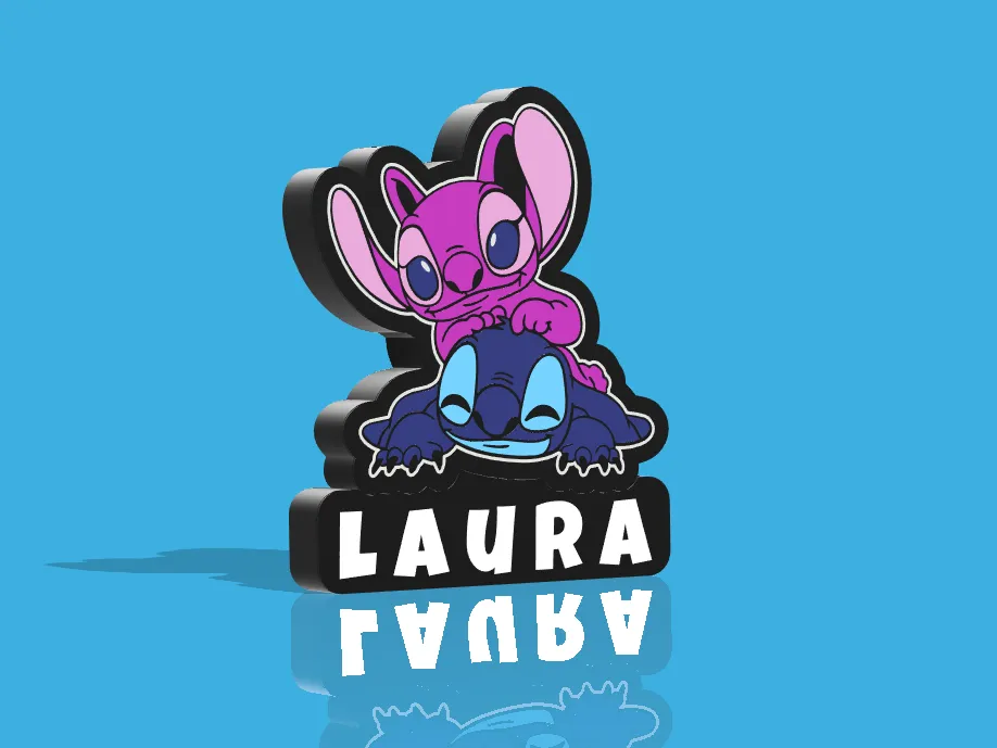 Stitch + Angel Lamp by Nforce3D - Free 3D Print Model - MakerWorld