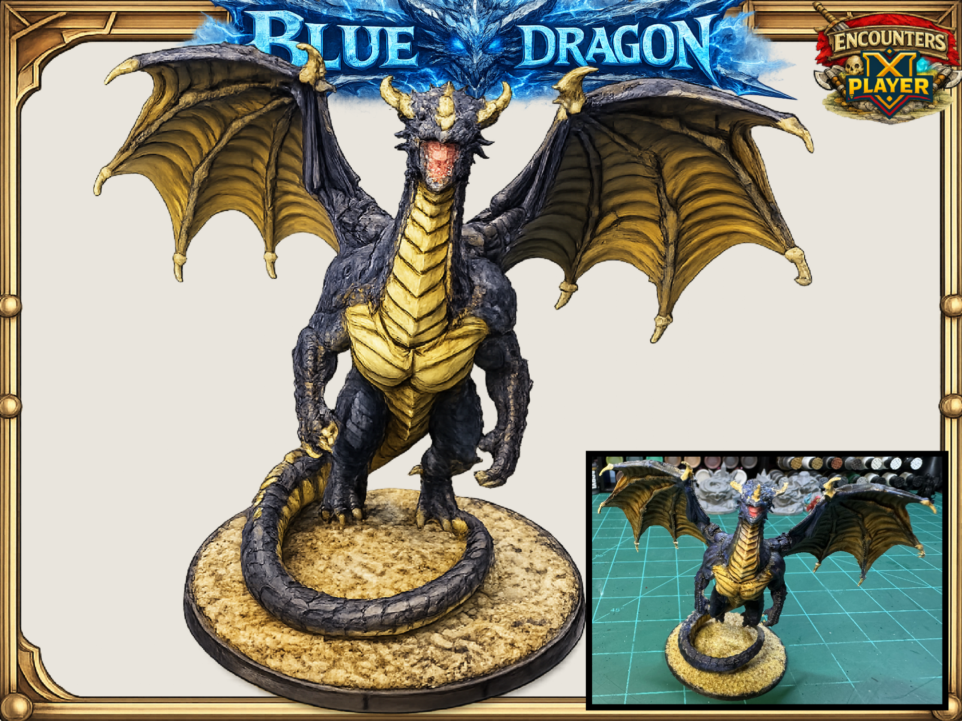 Young Blue Dragon: DnD D&D Pathfinder Mini