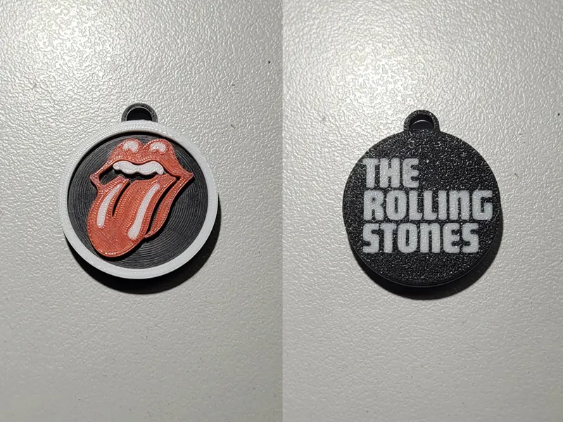 The Rolling Stones Hot Lips Double Sided Keychain
