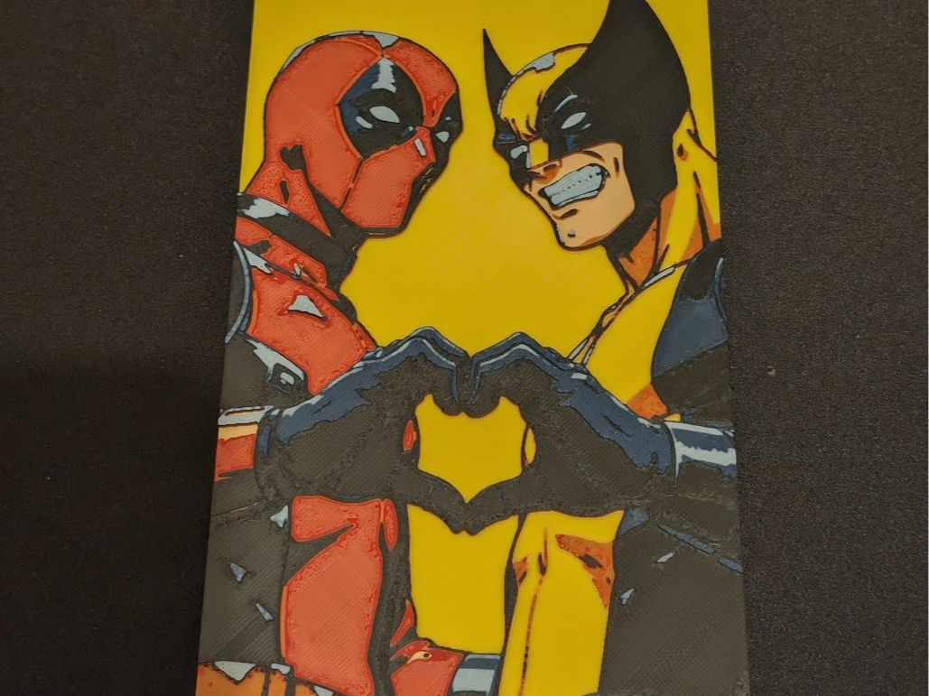 Deadpool and Wolverine Heart Hueforge