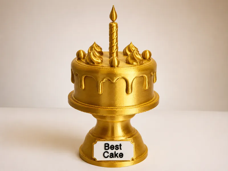 Golden Birthday Cake Trophy