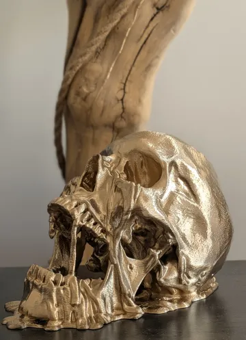 Figura decorativa: Melting Skull Sculpture - Gothic Horror Decor — vista de referencia 4