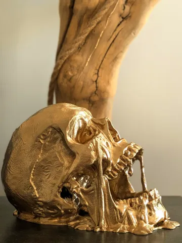 Figura decorativa: Melting Skull Sculpture - Gothic Horror Decor — vista de referencia 2
