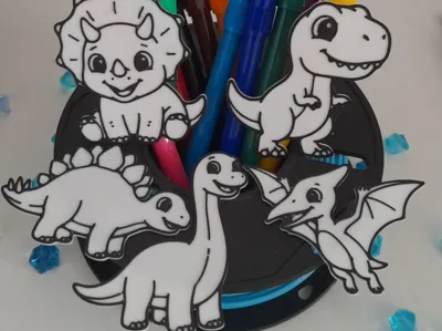 Cute Dino Kids Painting Kit Easy Print