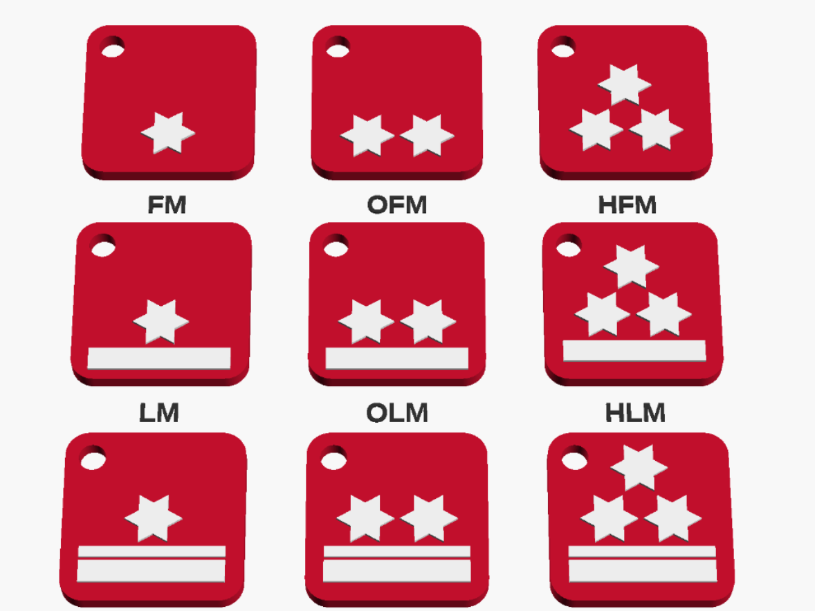 Feuerwehr Dienstgrad Schlüsselanhänger – Austria 3D model