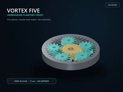 Vortex Five - Herringbone Planetary Fidget