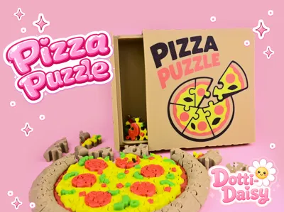 Pizza Puzzle and Box Tasty Jigsaw 3D Toy
