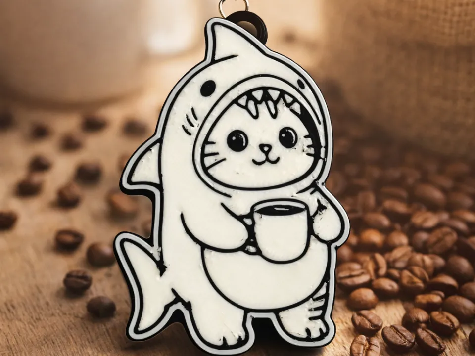 shark cat keychain - Free 3D Print Model - MakerWorld