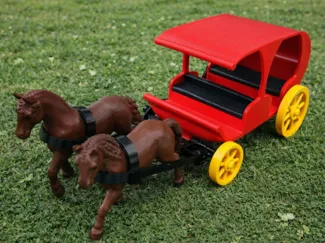 Schleich Carriage, Double Horse Hitch.