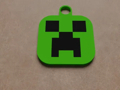 Creeper face keychain