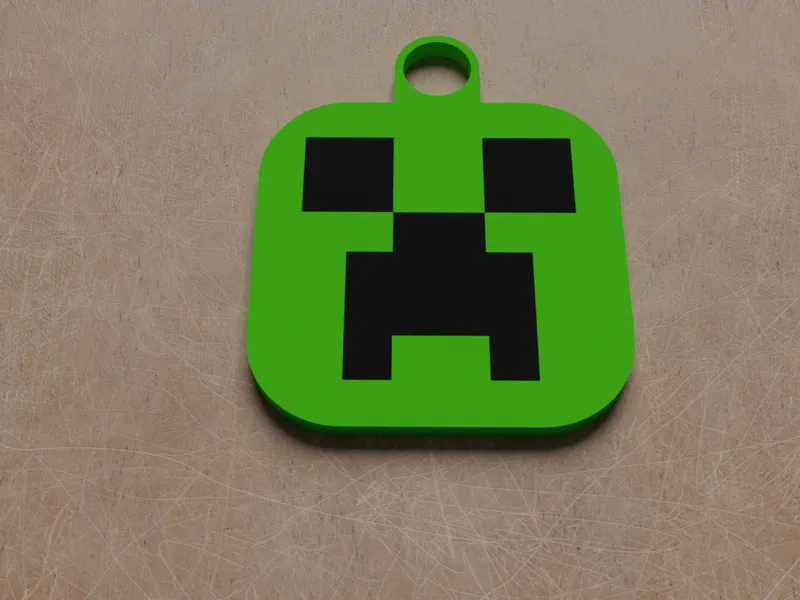 Creeper face keychain