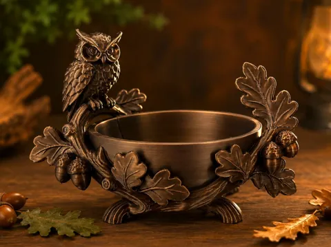 Letrero o emblema decorativo: Owl Bowl / Woodland Owl Dish — referencia de MakerWorld