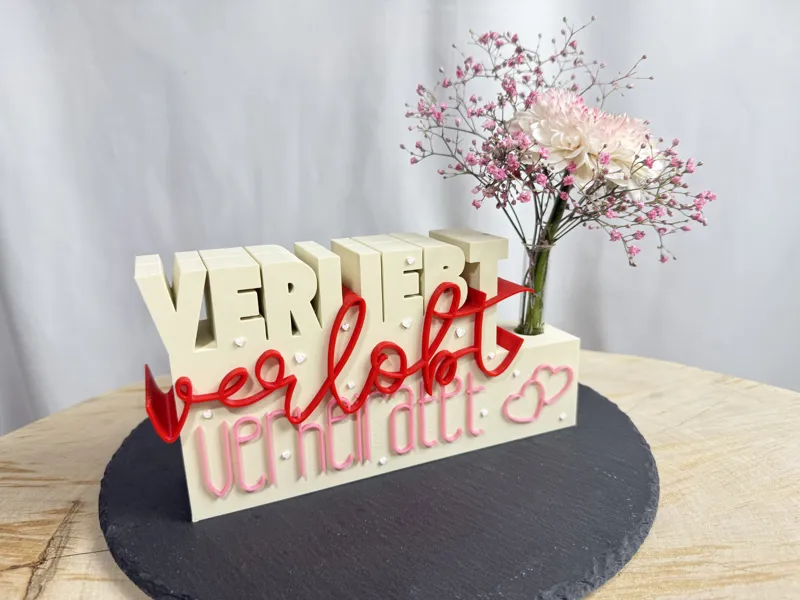 Romantic Vase Decor - Verliebt Verlobt Verheiratet