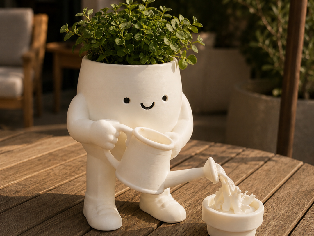 Pot de fleurs mignon - Arrosant sa plante
