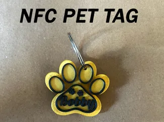 NFC Pet Tag Paw Shaped