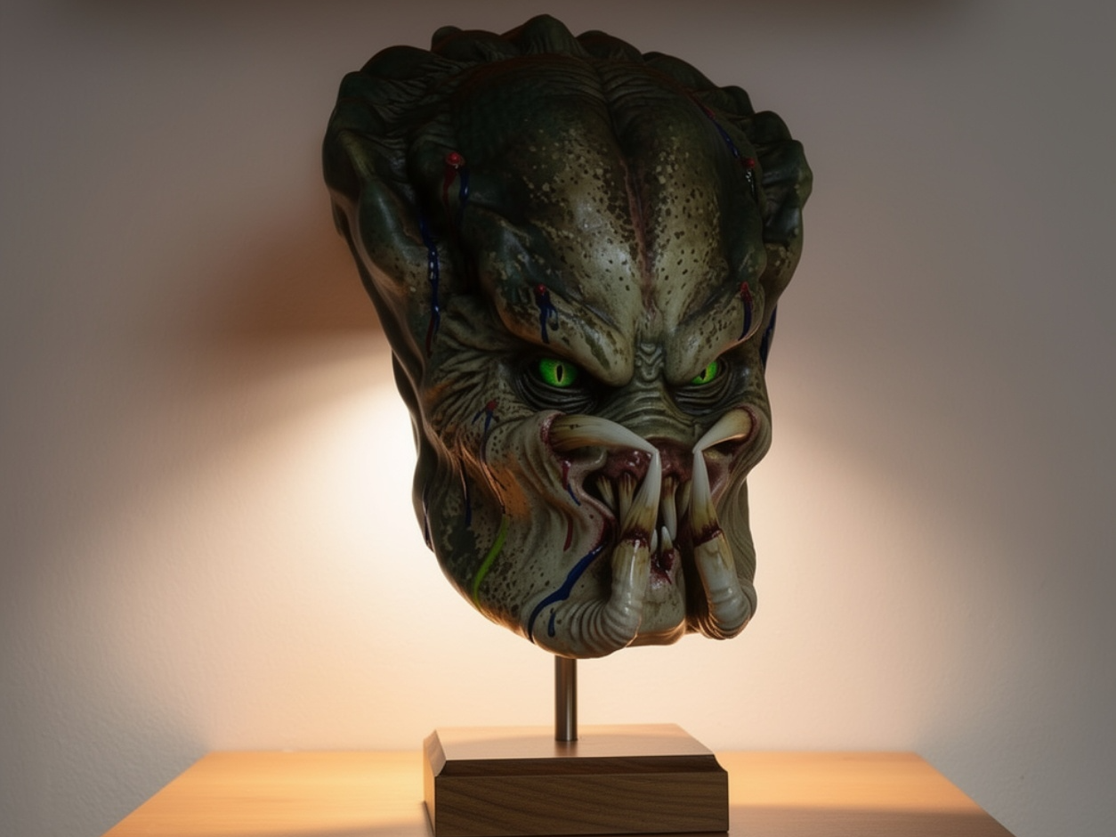 Predator mask with dreads jewelry