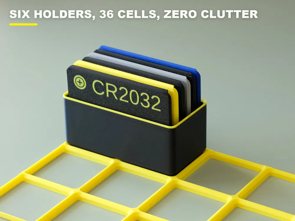 Coin cell battery cards in a Gridfinity box - Free 3D Print Model ...