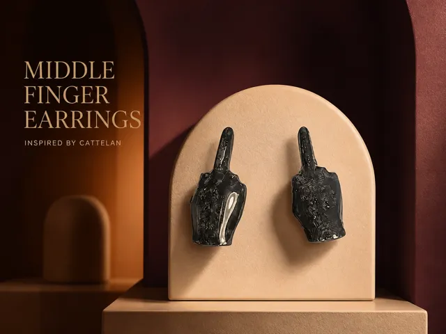 Orecchini “Middle Finger” – ispirati a Cattelan