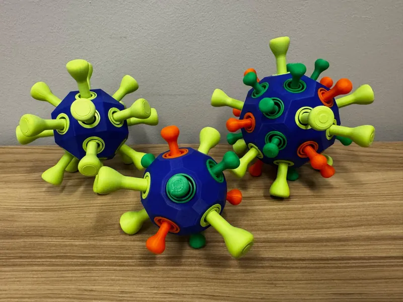 Polyhedron springy joystick fidgets