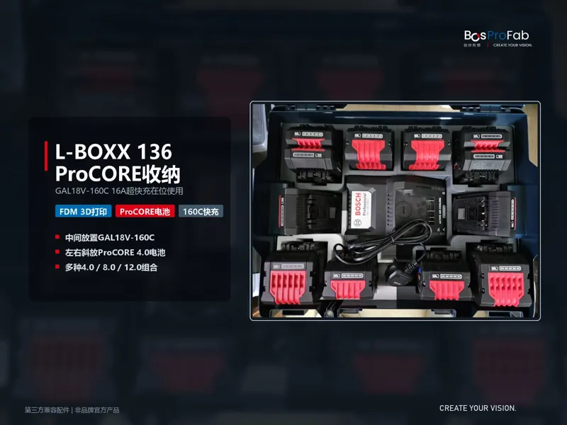Bosch ProCORE 18V 电池与 GAL18V-160C 收纳内衬 / LBOXX 136