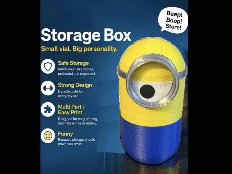 Minion Storage Container Box Multi Parts