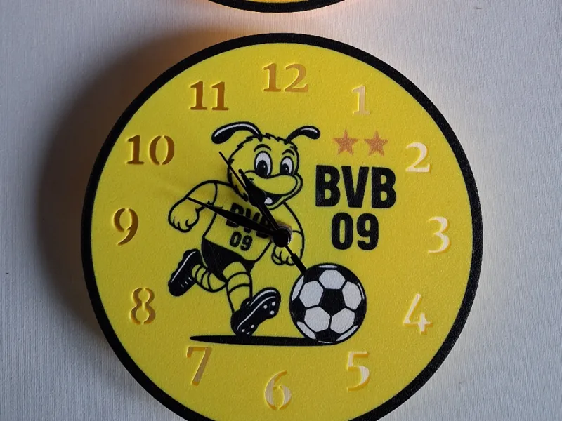 BVB clock for wall or standing.