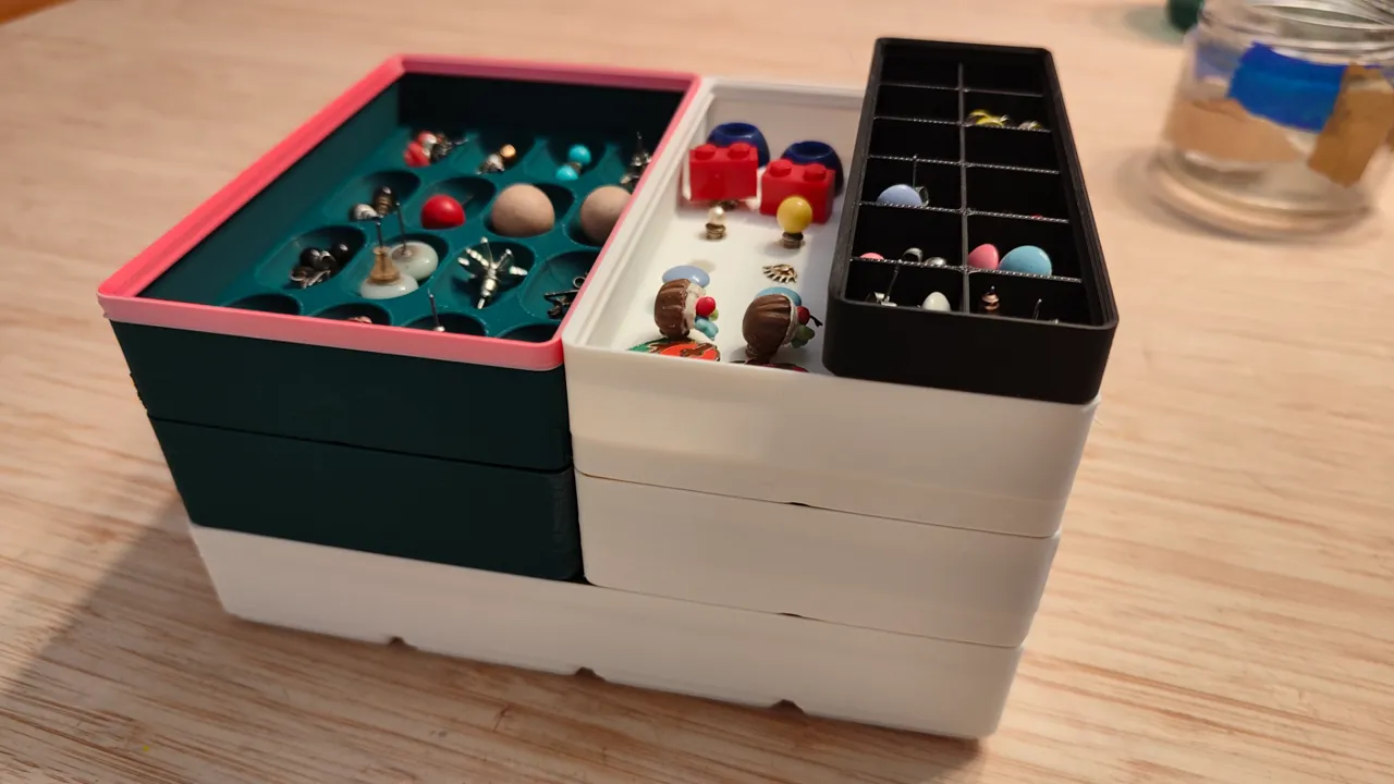 gridfinity special earrings storage bins view 3