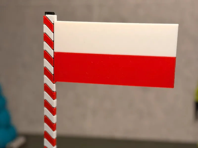 Polish Flag–Decorative Stand with Red & White Mast