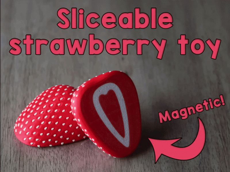 Sliceable magnetic strawberry