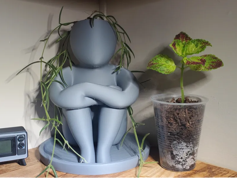 Hand on Chin Planter – Creative Face Pot 