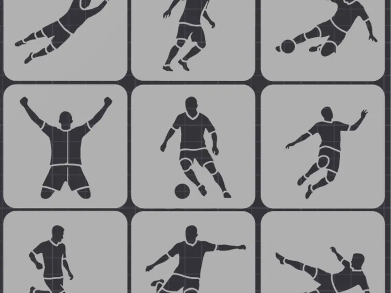 Football stencils (set of 9)