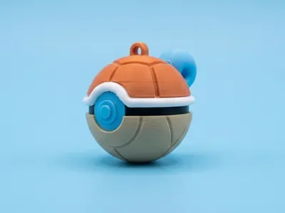 Squirtle Pokeball - Keychain - No AMS
