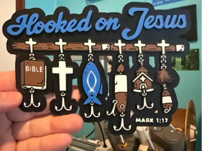 Hooked on Jesus – Fridge Magnet & Wall Decor