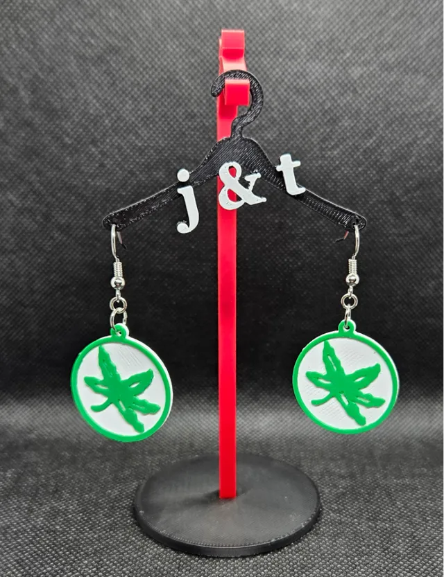 Ohio State Buckeyes Helmet Sticker earrings