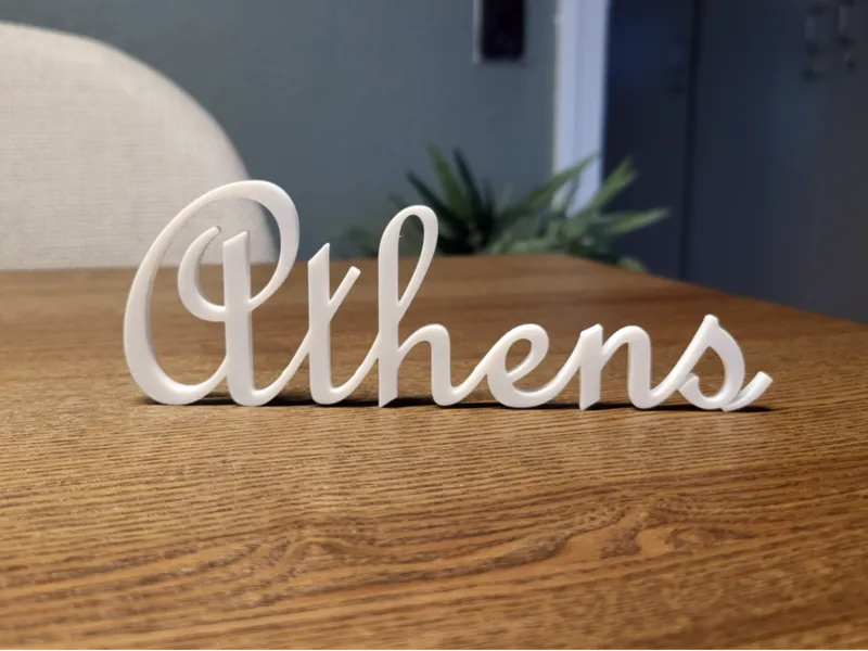3D Printable City Name Display (Athens)